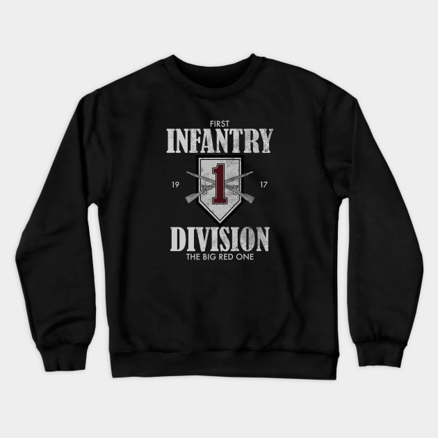 1st Infantry Division (distressed) Crewneck Sweatshirt by TCP